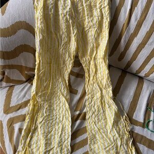 Aerie Yellow Striped Casual Pants